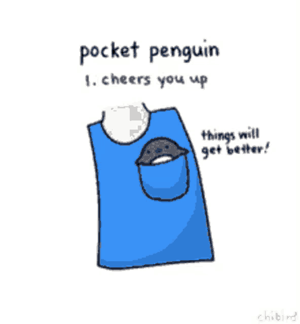 a cartoon of a pocket penguin that says " pocket penguin " on it