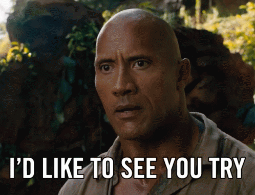 Like To See You Try Dwayne Johnson GIF - Like To See You Try Dwayne Johnson The Rock GIFs