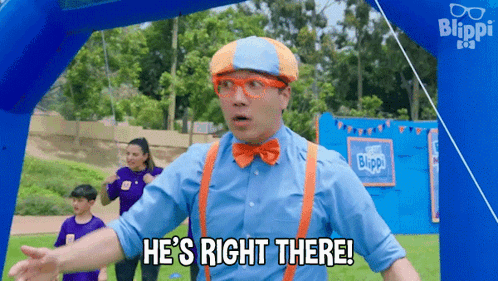He'S Right There Blippi GIF