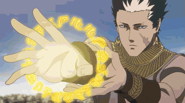 a man 's hand is surrounded by a circle of letters including the letters a and t