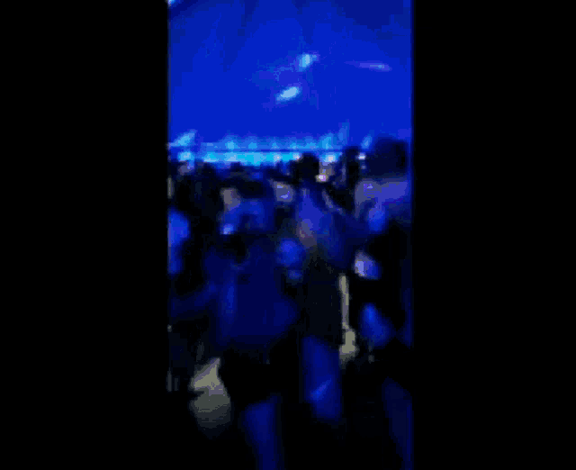 a blurry photo of a crowd of people dancing in a dark room