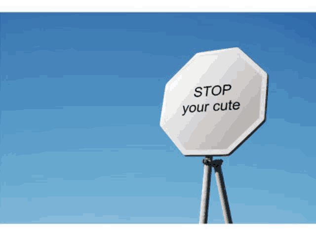a stop sign that says " stop your cute " on it