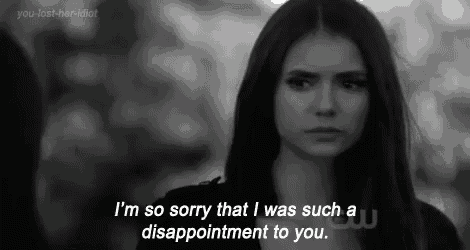 a black and white photo of a woman with the caption i 'm so sorry that i was such a disappointment to you .
