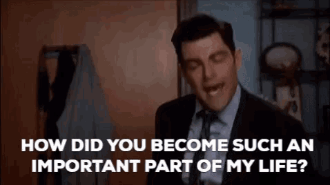 a man in a suit and tie is talking about how did you become such an important part of his life .