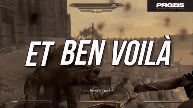 a screenshot of a video game with the words et ben voila