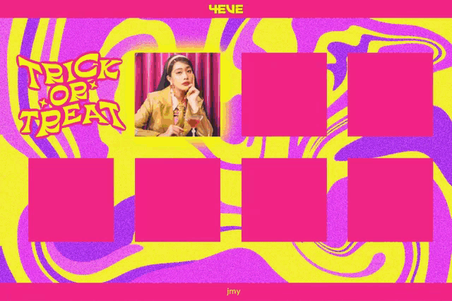 a colorful poster with the words trick or treat