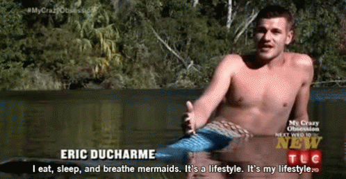 When My Mom Asks What I'M Doing With My Life GIF - Eric Ducharme Merman Mermaid GIFs