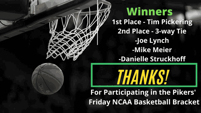 a basketball is going through a net with the words " winners " on top
