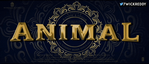 a poster for a movie called animal with ranbir kapoor on it