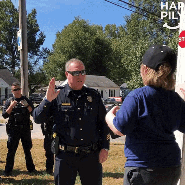 Handshake Police Officer GIF - Handshake Police Officer Clapping GIFs