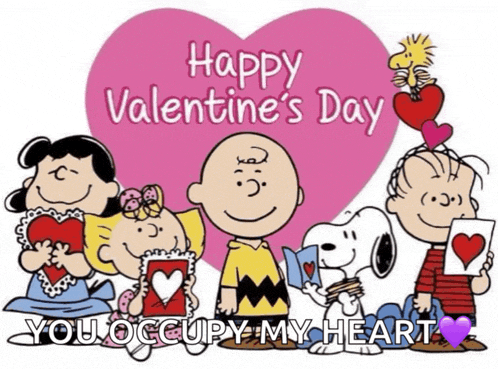 a valentine 's day greeting card with peanuts characters