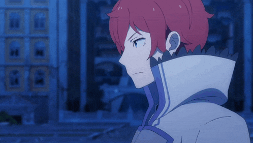a cartoon character with red hair and a hooded jacket