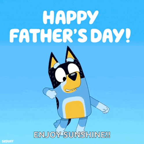 a cartoon dog says happy father 's day