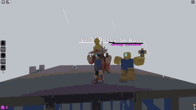a screenshot of a video game with lv. 5 boss and 56 boss group member