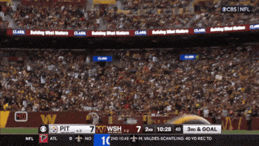 a cbs nfl broadcast of a football game between pittsburgh and atlanta