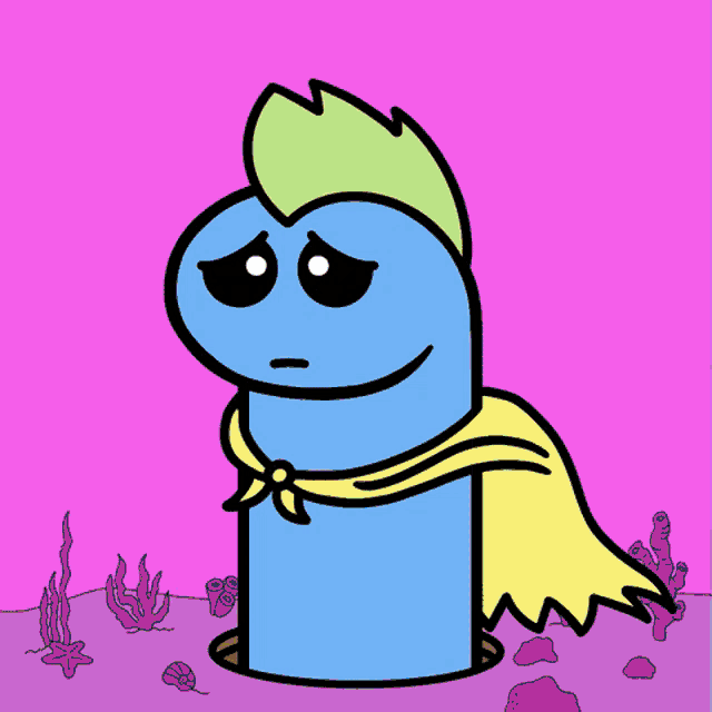 a cartoon of a worm wearing a crown and holding an british flag
