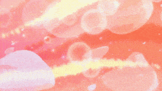 a cartoon character in a blue jacket stands in front of a pink background