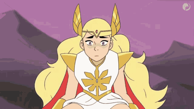 she ra from she ra and the princesses of power is sitting on a throne