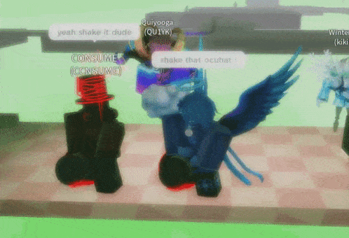 a screenshot of a video game that says yeah shake it dude on it
