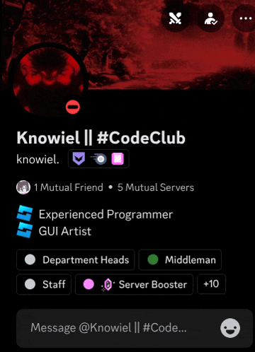 a screenshot of knowiel ii 's #codeclub page