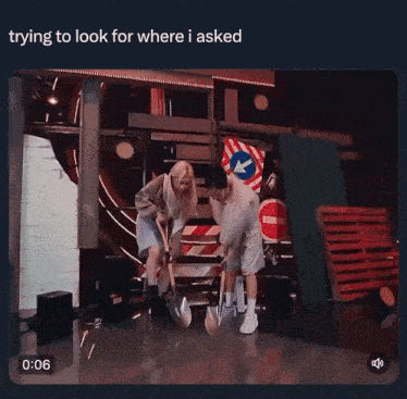 a screenshot of a video of two women with the caption trying to look for where i asked