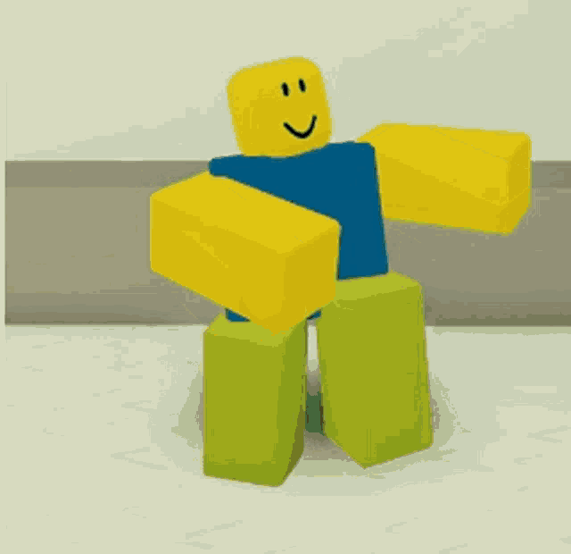 a roblox character with yellow arms and legs