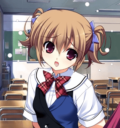 a girl in a plaid bow tie is standing in front of a classroom