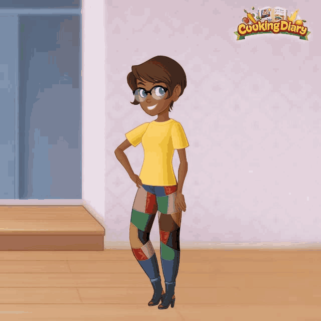 a cooking diary advertisement with a cartoon girl