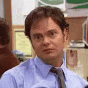 Dwight Theoffice Ahé Quemdisse Querida Duvido GIF - Dwight The Office Oh Yea GIFs