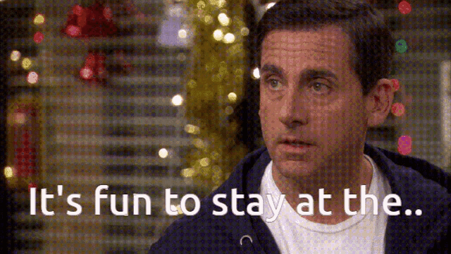 Steve Carell Its Fun To Stay At The GIF - Steve Carell Its Fun To Stay At The GIFs