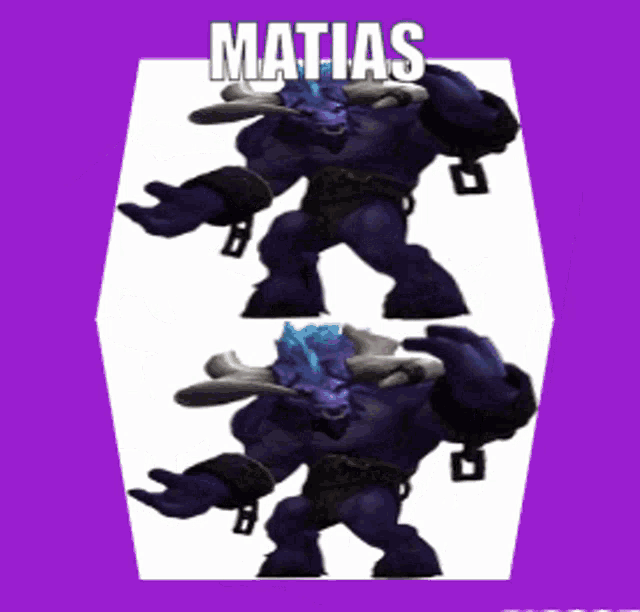 a picture of a monster with the name matias on the bottom