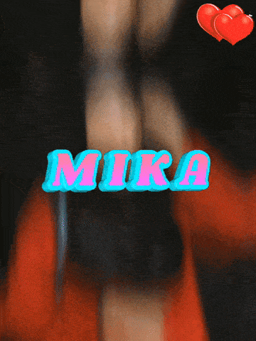 the name mika is displayed in blue and pink letters