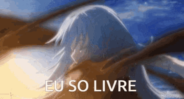 a blurred image of a person with the words eu so livre in the foreground