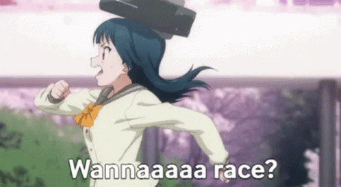 Wanna Race Race GIF - Wanna Race Race Yoshiko GIFs