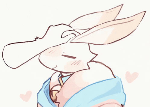 a drawing of a rabbit with the word squeak on the bottom right