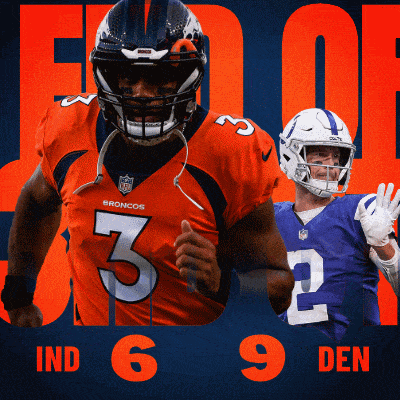 a poster for the broncos and indianapolis colts football players