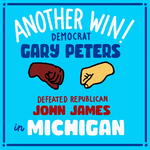 a poster for another win democrat gary peters in michigan