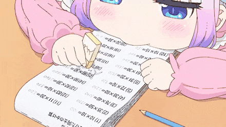 a little girl is writing on a piece of paper