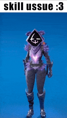 a screenshot of a video game character with the text skill issue 3