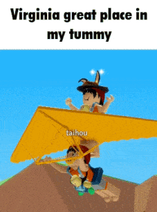 virginia great place in my tummy is written on a cartoon