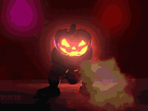 a drawing of a robot with a pumpkin on its head and the word cruz3d at the bottom