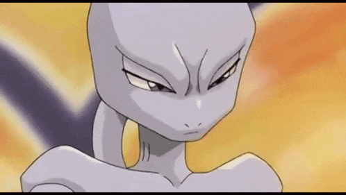 a close up of a cartoon character 's face with a serious look on his face .