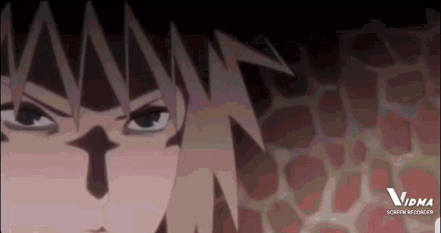 a close up of a cartoon character 's face with a shadow on it