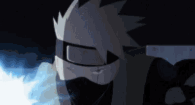 a close up of a cartoon character wearing a mask and holding a knife .
