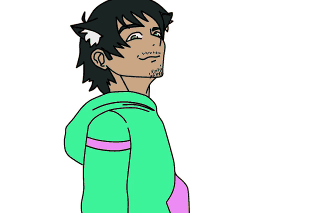 a cartoon drawing of a boy with cat ears