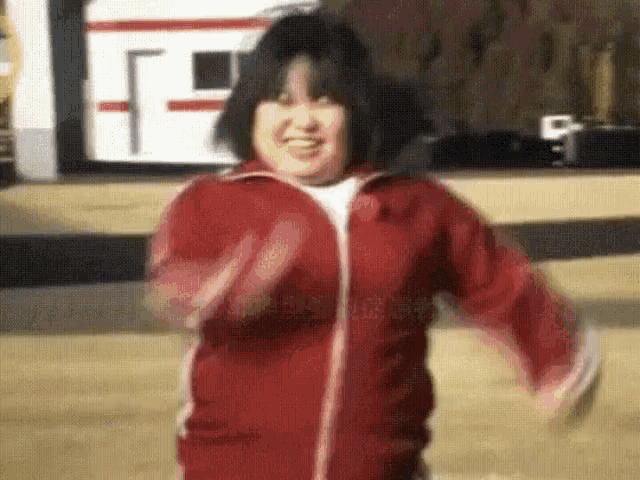 Asian Kid In Tracksuit Fail GIF - Track Suit Fat Kid Asian Kid GIFs