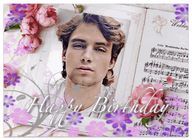 a happy birthday card with a picture of a young man