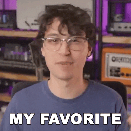 a man wearing glasses says my favorite