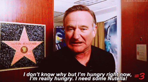 Nutella? GIF - Robin Williams Hungry Nutella GIFs