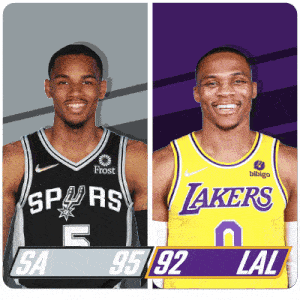 San Antonio Spurs (95) Vs. Los Angeles Lakers (92) Third-fourth Period Break GIF - Nba Basketball Nba 2021 GIFs